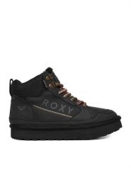 Roxy Trzewiki CEO-V12-1126 Czarny. Czarne botki damskie Roxy, z materiału, bez obcasa, na płaskiej podeszwie, bez zapięcia. Za 159.99 zł.