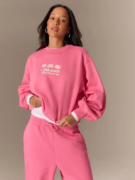 Bluza dresowa loose bez kaptura damska 4F 4FRSS26TSWSF2832. Czerwone bluzy bez kaptura damskie 4f, s, z bawełny. Za 114.99 zł.