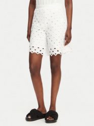 Max Mara Beachwear Szorty materiałowe Bchuguale 2616781039 Biały Regular Fit. Białe szorty damskie Max Mara Beachwear, bez wzorów, z materiału. Za 969.99 zł.