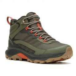 Buty trekkingowe męskie Merrell Moab Speed Strike WP. Zielone buty trekkingowe męskie MERRELL, z gumy, za kostkę, bez zapięcia. Za 581.00 zł.