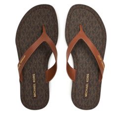 Japonki MICHAEL Michael Kors. Brązowe klapki damskie MICHAEL Michael Kors, bez wzorów, bez obcasa. Za 349.99 zł.