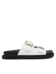 MEXX Klapki MX/021C-HY Biały. Białe klapki damskie Mexx, bez wzorów, ze skóry, bez obcasa. Za 229.99 zł.