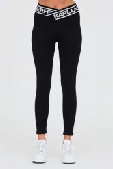KARL LAGERFELD Czarne legginsy. Czarne legginsy damskie Karl Lagerfeld, m, bez wzorów. W wyprzedaży za 489.99 zł.