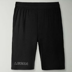 Męskie Szorty Biegowe Bermuda z Kieszeniami i Elastycznym Pasem Czarne. Czarne szorty męskie Legea, bez wzorów, z bawełny, sportowe. Za 48.00 zł.