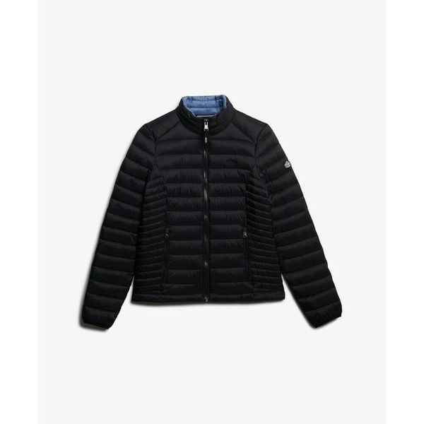 Damska kurtka puchowa Superdry Fuji Lite. Czarne kurtki damskie Superdry., na zimę, bez wzorów, z puchu, bez kaptura. Za 453.50 zł.