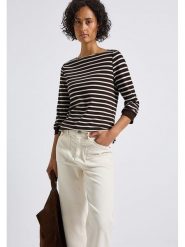 Cecil Koszulka w kolorze czarno-białym rozmiar: 38. Białe bluzki damskie Cecil, bez wzorów, z bawełny, bez kołnierzyka, bez ramiączek. Za 89.95 zł.