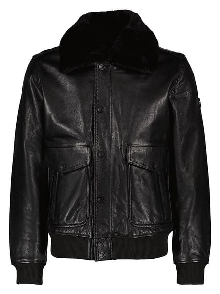 Bugatti Skórzana kurtka w kolorze czarnym rozmiar: 58. Czarne kurtki męskie Bugatti, bez wzorów, ze skóry, bez kaptura. Za 804.99 zł.