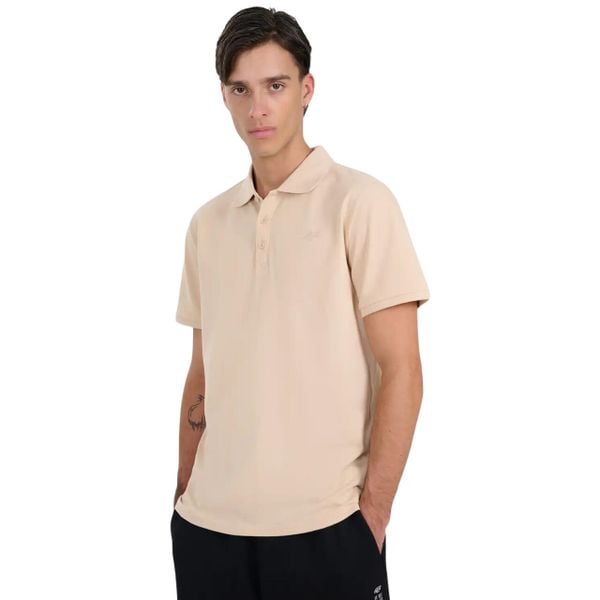 Koszulka męska polo 4F M555 beżowa 4FWAW25TPTSM555 83S. Brązowe koszulki polo męskie 4f, m, bez wzorów, bez ramiączek. Za 66.90 zł.