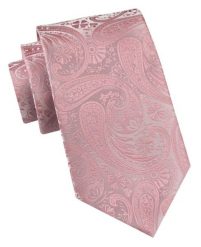 Klasyczny Krawat Męski - Chattier - Jasny Róż, Wzór Paisley. Czerwone krawaty i muchy męskie Chattier, bez wzorów, z tkaniny, eleganckie. Za 49.00 zł.