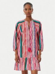 LOLA CASADEMUNT Sukienka letnia LS2616154 Różowy jasny Regular Fit. Czerwone sukienki damskie lola casademunt, na lato, xl, bez wzorów, z bawełny, bez kołnierzyka, bez ramiączek. Za 417.99 zł.