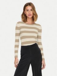 JDY Sweter Plum 15277223 Beżowy Regular Fit. Brązowe swetry klasyczne damskie JDY, l, z wiskozy, bez kołnierzyka. Za 99.99 zł.