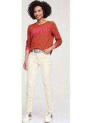 Heine Dżinsy - Slim fit - w kolorze kremowym rozmiar: 38. Brązowe jeansy damskie Heine, z podwyższonym stanem. Za 100.99 zł.