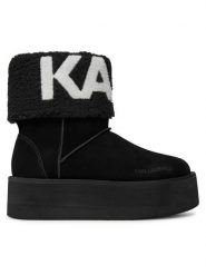 KARL LAGERFELD Botki KL48552 Czarny. Czarne botki damskie Karl Lagerfeld, z materiału, bez obcasa, na płaskiej podeszwie, bez zapięcia. Za 579.99 zł.