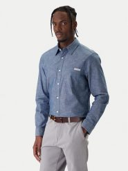 Calvin Klein Jeans Koszula Chambray Classic LV04RF109G Granatowy Regular Fit. Niebieskie koszule męskie Calvin Klein Jeans, m, bez wzorów, z bawełny, bez kołnierzyka, bez ramiączek. Za 369.99 zł.