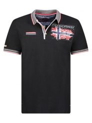 Geographical Norway Koszulka polo "Krusty" w kolorze czarnym rozmiar: S. Czarne koszulki polo męskie Geographical Norway, s, bez wzorów, z bawełny, bez ramiączek. Za 70.24 zł.