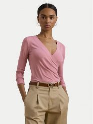 LAUREN RALPH LAUREN Bluzka 200824366027 Różowy Slim Fit. Czerwone bluzki damskie Lauren Ralph Lauren, xl, bez wzorów, z wiskozy, bez ramiączek. Za 269.99 zł.