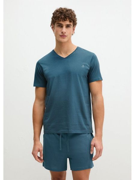 Marc O´Polo Bodywear Koszulka piżamowa w kolorze niebieskim rozmiar: M. Niebieskie koszulki polo męskie m, bez wzorów, z bawełny, bez ramiączek. Za 82.95 zł.