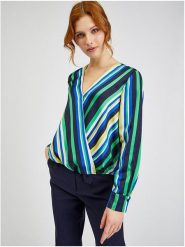 Orsay Bluzka w kolorze zielono-niebieskim rozmiar: 40. Niebieskie bluzki damskie ORSAY, bez wzorów, bez kołnierzyka, bez ramiączek. Za 63.45 zł.