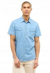 Męska koszula Mustang Style Eloy Denim Blue 1016467 5000 100. Niebieskie koszule męskie Mustang, m, bez wzorów, z denimu, bez kołnierzyka, bez ramiączek. Za 169.99 zł.