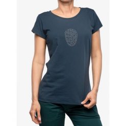 Koszulka wspinaczkowa damska Ocun Classic T Fingerprint. Niebieskie bluzki sportowe damskie Ocun, bez wzorów, bez ramiączek. Za 122.99 zł.