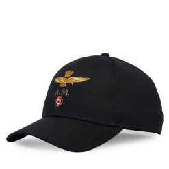 Czapka z daszkiem Aeronautica Militare. Czarne czapki męskie AERONAUTICA MILITARE, na zimę, bez wzorów. Za 189.99 zł.