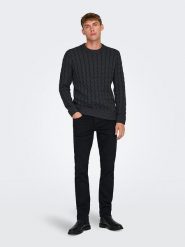 ONLY & SONS Dżinsy "Loom" - Slim fit - w kolorze czarnym rozmiar: W29/L32. Czarne jeansy męskie Only & Sons. Za 65.85 zł.