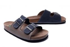 DR. BRINKMANN 600308-8 taupe/ozean, klapki profilaktyczne męskie. Brązowe klapki i japonki męskie Dr. Brinkmann, ze skóry. Za 264.90 zł.