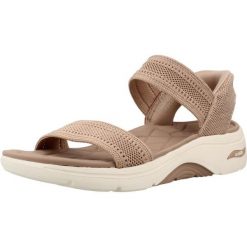 Sandały SKECHERS 140844S Beżowy. Brązowe sandały damskie Skechers, bez wzorów, z tkaniny, bez obcasa. Za 278.99 zł.
