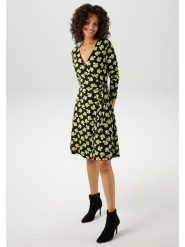 Aniston Sukienka w kolorze czarno-zielonym rozmiar: 40. Czarne sukienki damskie Aniston, bez wzorów, bez kołnierzyka, bez ramiączek, mini. Za 65.69 zł.