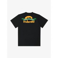 MANTO t-shirt RIBBON czarny. Czarne t-shirty damskie Manto, bez wzorów, bez kołnierzyka. Za 109.00 zł.