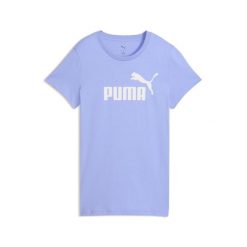 Damska koszulka z logo ESS No. 1 PUMA. Fioletowe t-shirty damskie Puma, bez wzorów, bez kołnierzyka. Za 99.00 zł.