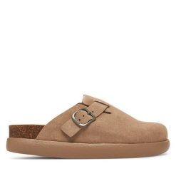 Klapki Scholl. Brązowe klapki damskie Scholl, bez wzorów, bez obcasa. Za 279.99 zł.