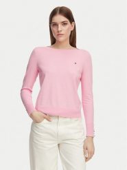 Tommy Hilfiger Sweter WW0WW40099 Różowy jasny Regular Fit. Czerwone swetry klasyczne damskie Tommy Hilfiger, s, z syntetyku, bez kołnierzyka. Za 409.99 zł.