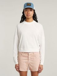 G-Star Koszulka w kolorze białym rozmiar: L. Białe bluzki damskie G-Star, l, bez wzorów, z bawełny, retro, bez kołnierzyka, bez ramiączek. Za 113.63 zł.