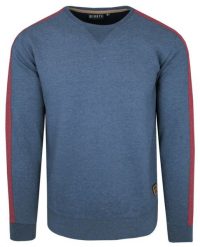 Miękka i Wygodna Bluza Męska - Niebieska, Czerwony Pasek. Niebieskie bluzy bez kaptura męskie Minute, m, z bawełny. Za 148.00 zł.