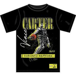 T-shirt z logo vintage Toronto Raptors HW Neon Pop Playe Vince Carter. Czarne t-shirty damskie Mitchell & Ness, l, bez wzorów, z bawełny, bez kołnierzyka. Za 300.00 zł.