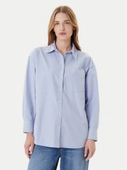 Guess Jeans Koszula W4YH22 WGCF1 Niebieski Relaxed Fit. Niebieskie koszule damskie Guess Jeans, xl, z aplikacjami, z bawełny, bez kołnierzyka, bez ramiączek. Za 199.99 zł.