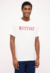 Męski T-Shirt Koszulka Mustang Style Austin Cannoli Cream 1014695 2084, XL. T-shirty męskie Mustang, m, bez wzorów, z bawełny, bez kołnierzyka. Za 79.99 zł.