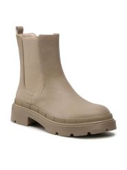 Jenny Fairy Sztyblety WYL3191-1 Beżowy. Brązowe botki damskie Jenny Fairy, ze skóry, bez obcasa, na płaskiej podeszwie, bez zapięcia. Za 101.98 zł.