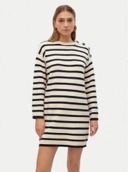 Vero Moda Sukienka dzianinowa Saba 10309307 Beżowy Loose Fit. Brązowe sukienki damskie Vero Moda, m, bez wzorów, z dzianiny, bez kołnierzyka, bez ramiączek. Za 119.99 zł.
