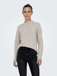ONLY Sweter w kolorze beżowym rozmiar: L. Brązowe golfy damskie Only, l, bez wzorów, ze splotem, bez ramiączek. Za 74.63 zł.
