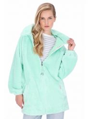 Schmuddelwedda Płaszcz polarowy w kolorze miętowym rozmiar: M. Zielone płaszcze damskie Schmuddelwedda, m, bez wzorów, z polaru. Za 217.99 zł.