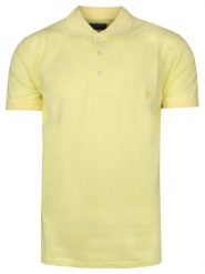 Koszulka POLO Żółta, Casualowa, Krótki Rękaw, Jednokolorowa -EXPOMAN. Żółte koszulki polo męskie Expoman, l, bez wzorów, z bawełny, bez ramiączek. Za 115.00 zł.