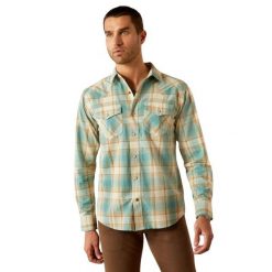 Koszula z długim rękawem Ariat Hardin Retro. Niebieskie koszule męskie Ariat, s, bez wzorów, z bawełny, bez kołnierzyka, bez ramiączek. Za 387.00 zł.