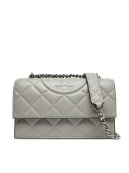Tory Burch Torebka Fleming Small Convertible Shoulder Bag 164800 Szary. Szare torebki wieczorowe Tory Burch, bez wzorów, ze skóry, wizytowe, bez kołnierzyka, bez ramiączek. Za 2,729.00 zł.