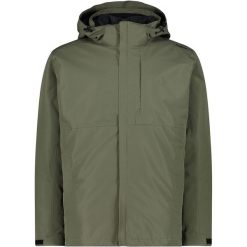 Kurtka z kapturem 3 w 1 CMP. Czarne kurtki outdoor męskie CMP, bez wzorów, z materiału, z kapturem. Za 669.99 zł.