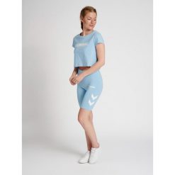 Damska koszulka crop top Hummel Legacy. Niebieskie t-shirty damskie HUMMEL, s, bez wzorów, z bawełny, bez kołnierzyka. Za 94.50 zł.