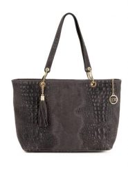 Mia Tomazzi Skórzany shopper bag w kolorze ciemnoszarym - 58 x 42 x 14 cm rozmiar: onesize. Szare shopper bag damskie Mia Tomazzi, bez wzorów, z materiału, bez dodatków. Za 347.99 zł.