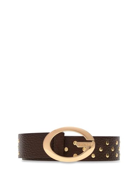 Guess Pasek Damski BW9502 P6430 Brązowy. Brązowe paski damskie Guess, z aplikacjami, ze skóry. Za 284.99 zł.