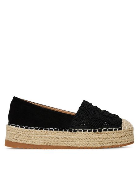 DeeZee Espadryle LE601-66 Czarny. Czarne espadryle damskie DeeZee, bez wzorów, z materiału, bez obcasa. Za 139.99 zł.